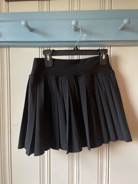OFFLINE by Aerie Black Pleated Skater Skirt Stretch Waist Mini Size S